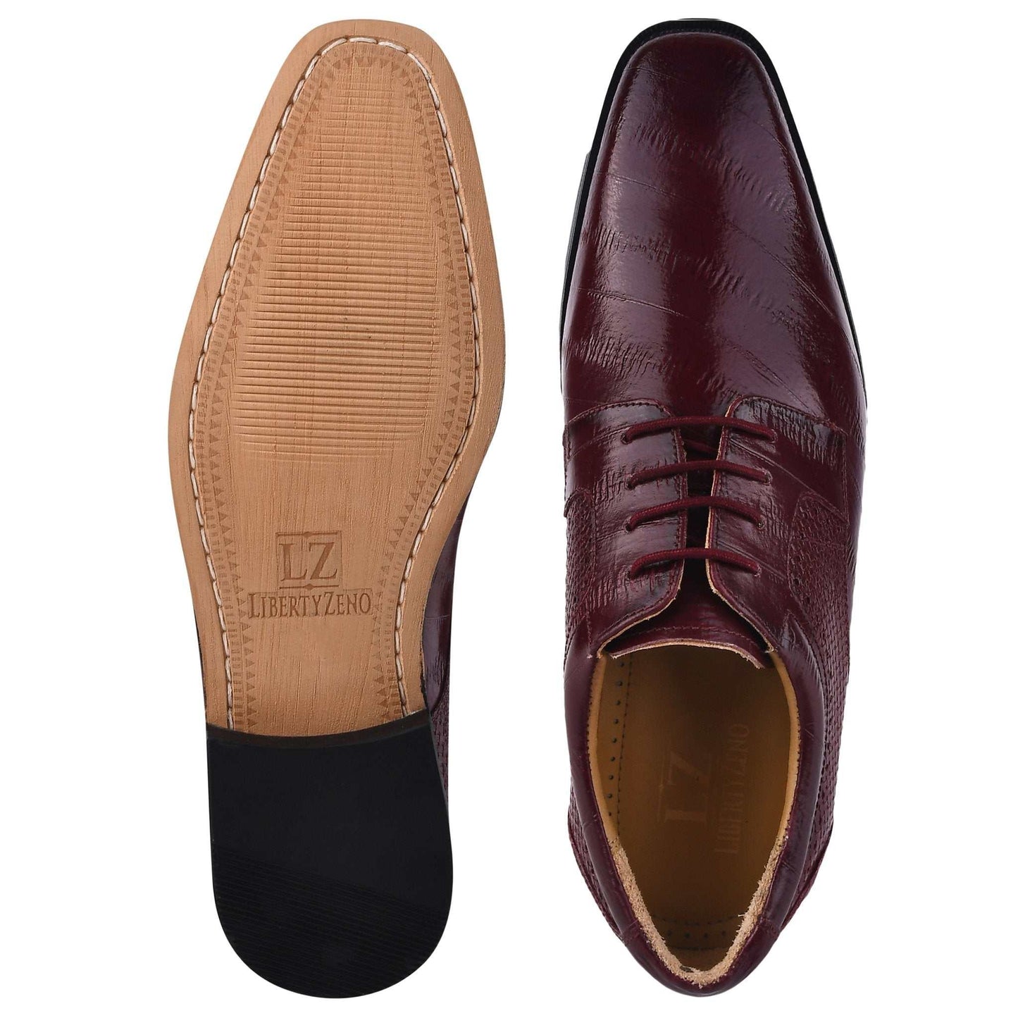 Donald Genuine Leather Oxford Style Tread Design Dress Shoes - MENLL