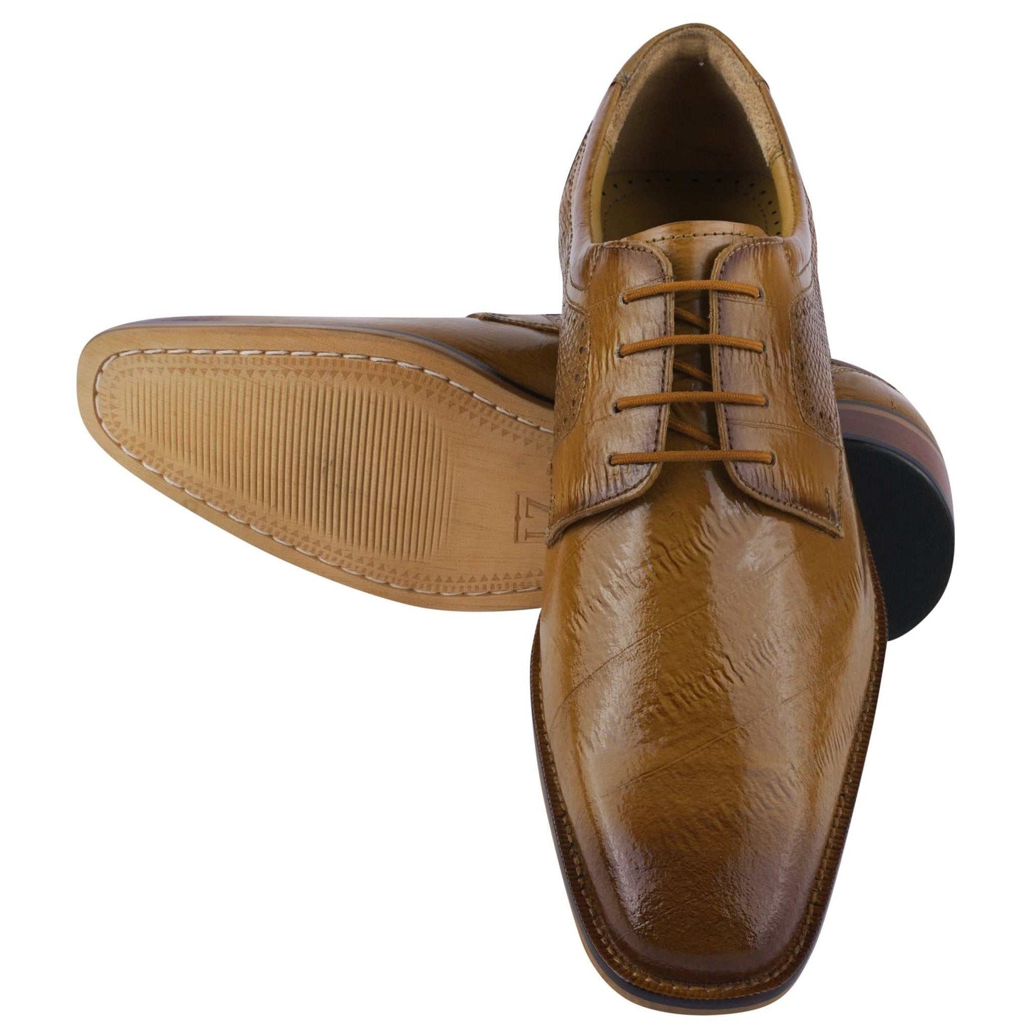 Donald Genuine Leather Oxford Style Tread Design Dress Shoes - MENLL