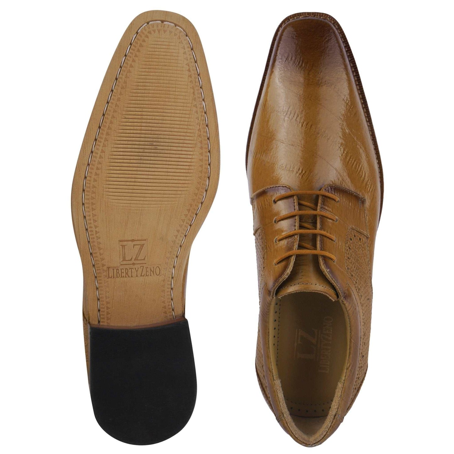 Donald Genuine Leather Oxford Style Tread Design Dress Shoes - MENLL