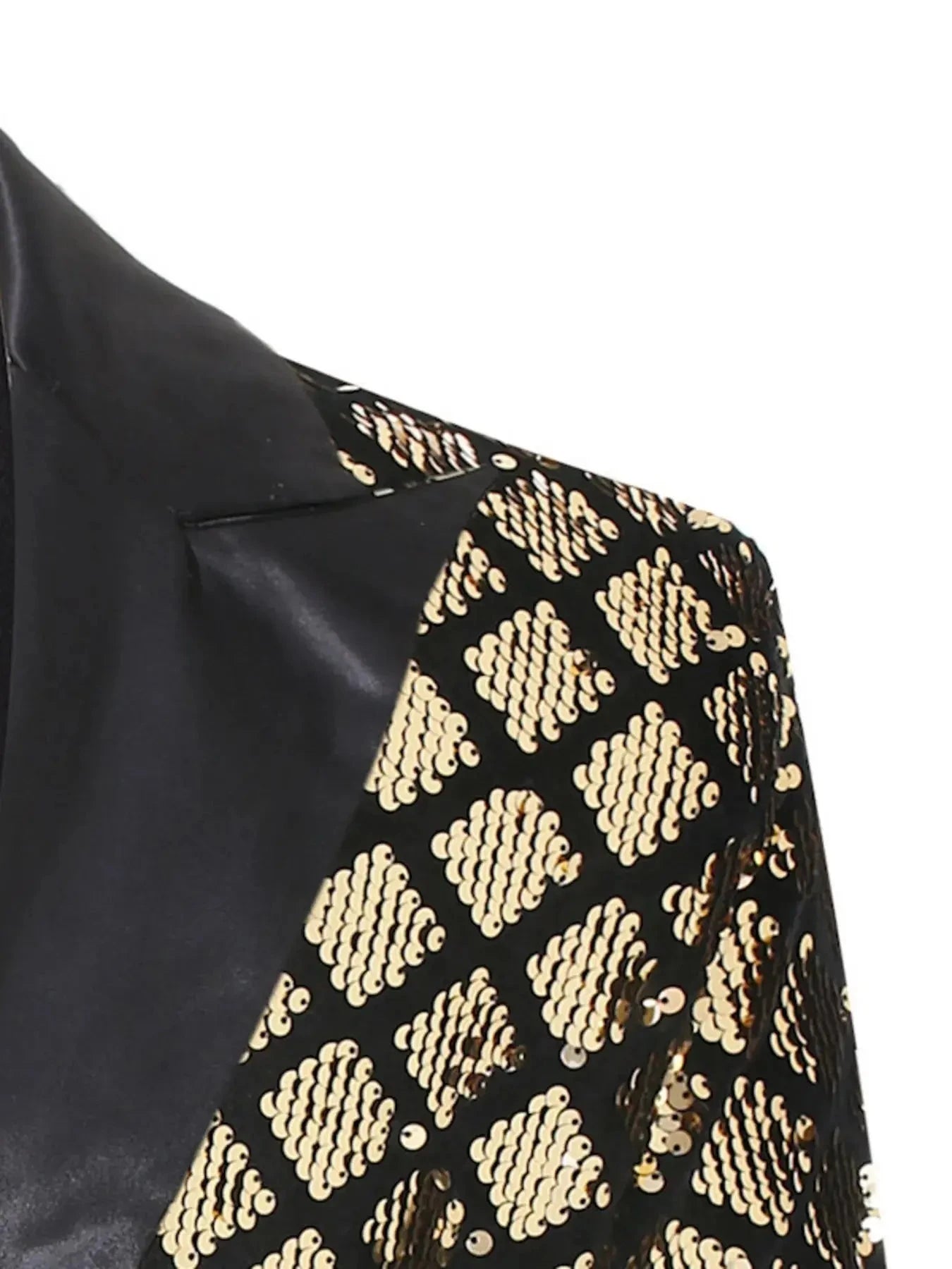Trendsi Sequin Blazer Men's Party/Stage One-Button Blazer - Shiny & Stylish by Trendsi