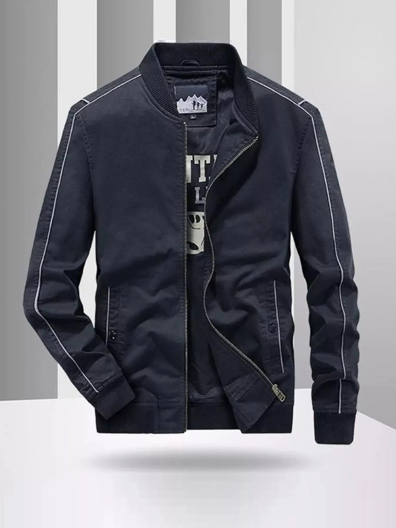 Trendsi Plus Size Bomber Jacket Men's Lightweight Casual Outerwear Stylish, Comfy by Trendsi