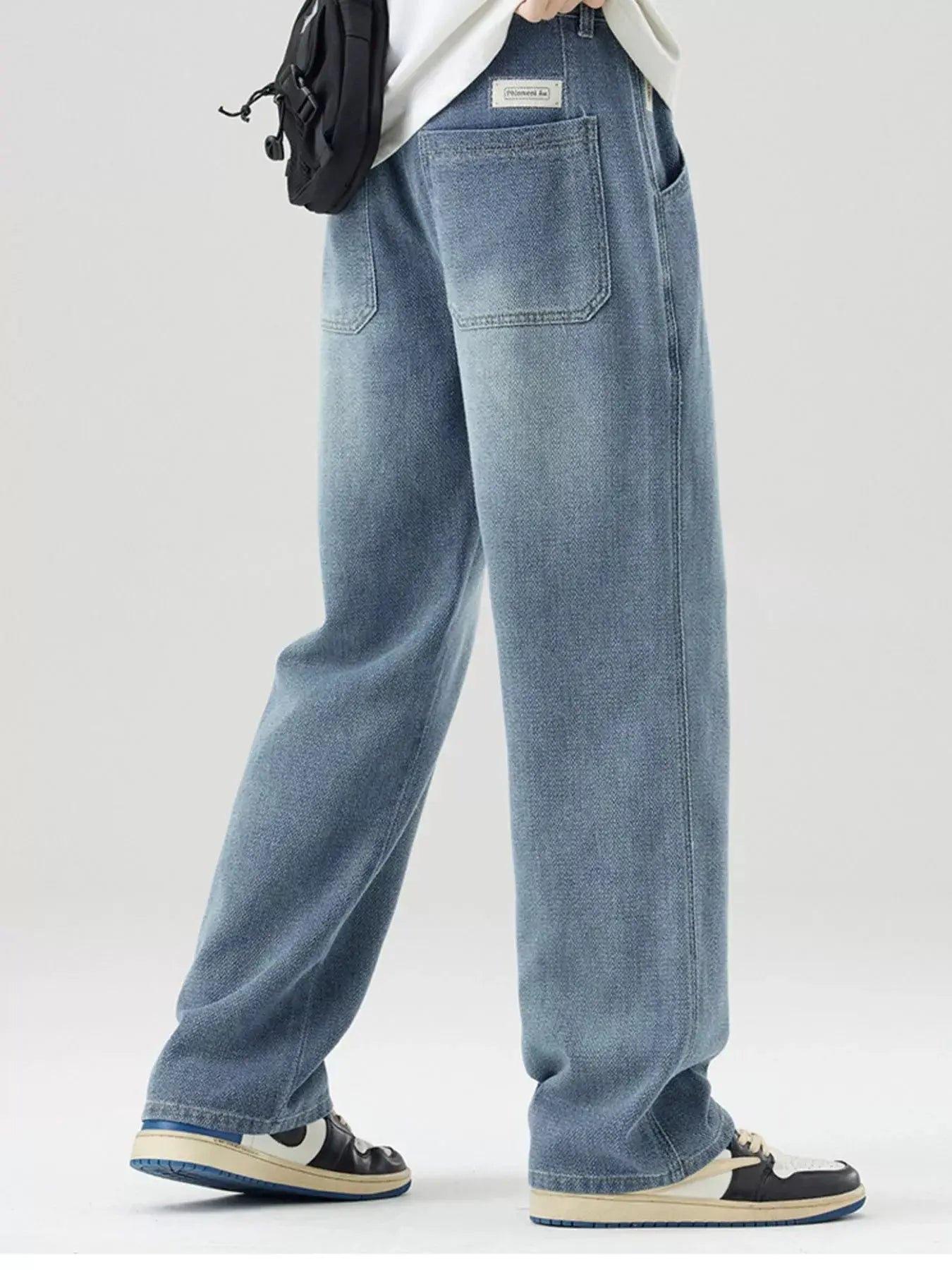 Trendsi Vintage Wash Jeans Men's Casual Wide Leg Denim Relaxed Fit by Trendsi