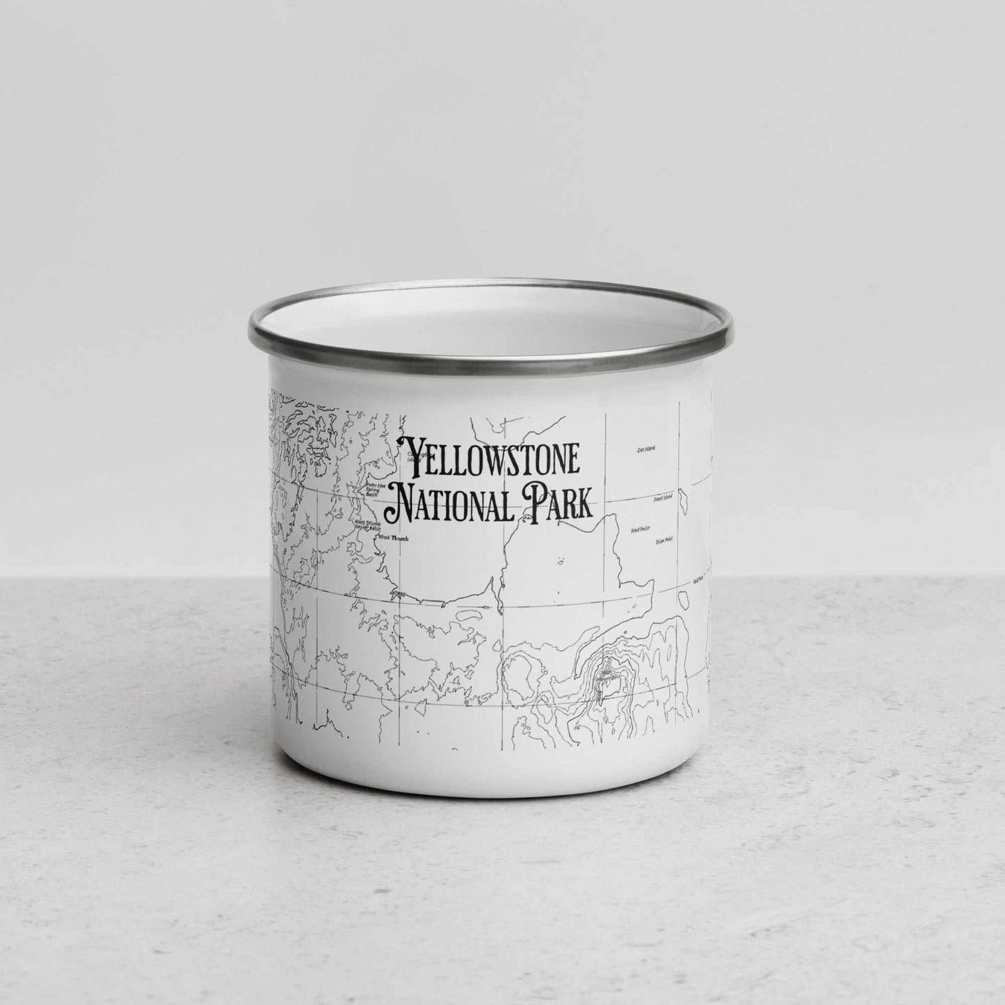 Yellowstone National Park Topographic Durable Enamel Camp Mug - MENLL