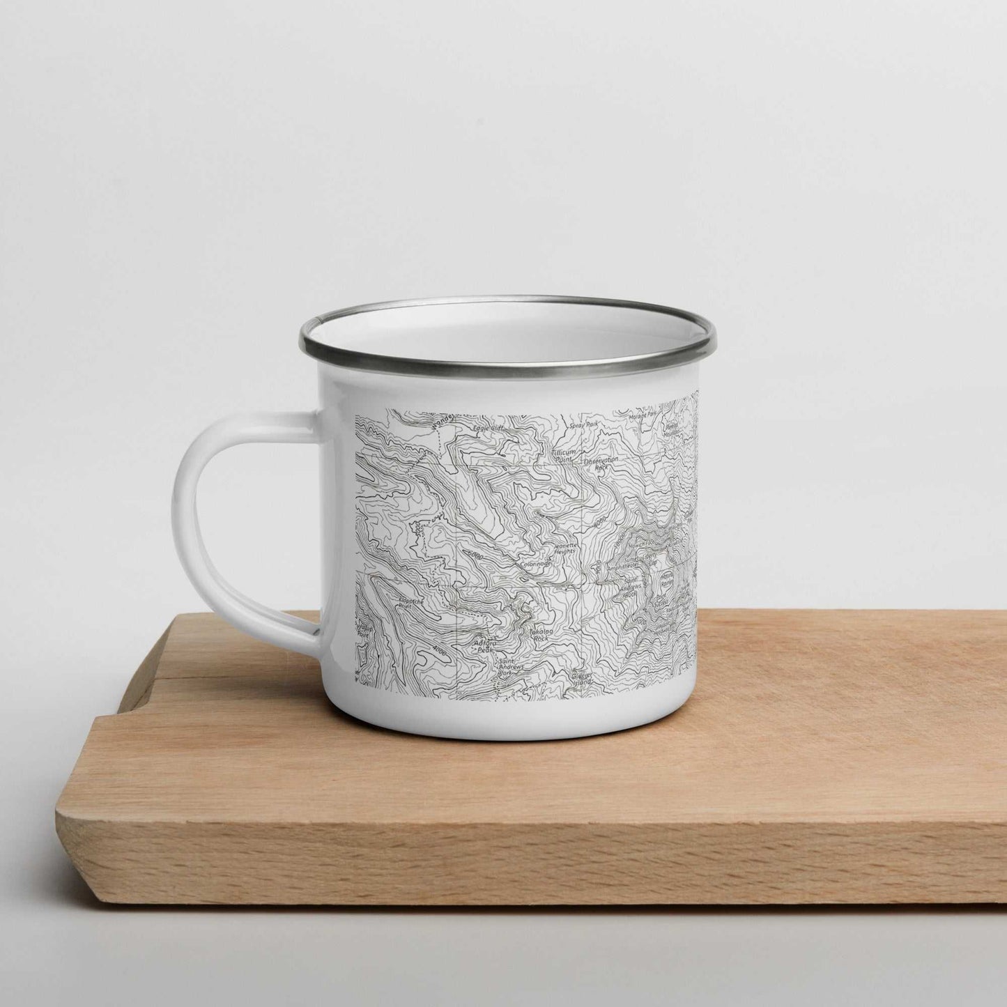 Mount Rainier Topographic Durable Enamel Camp Mug USGS National Park Map - MENLL