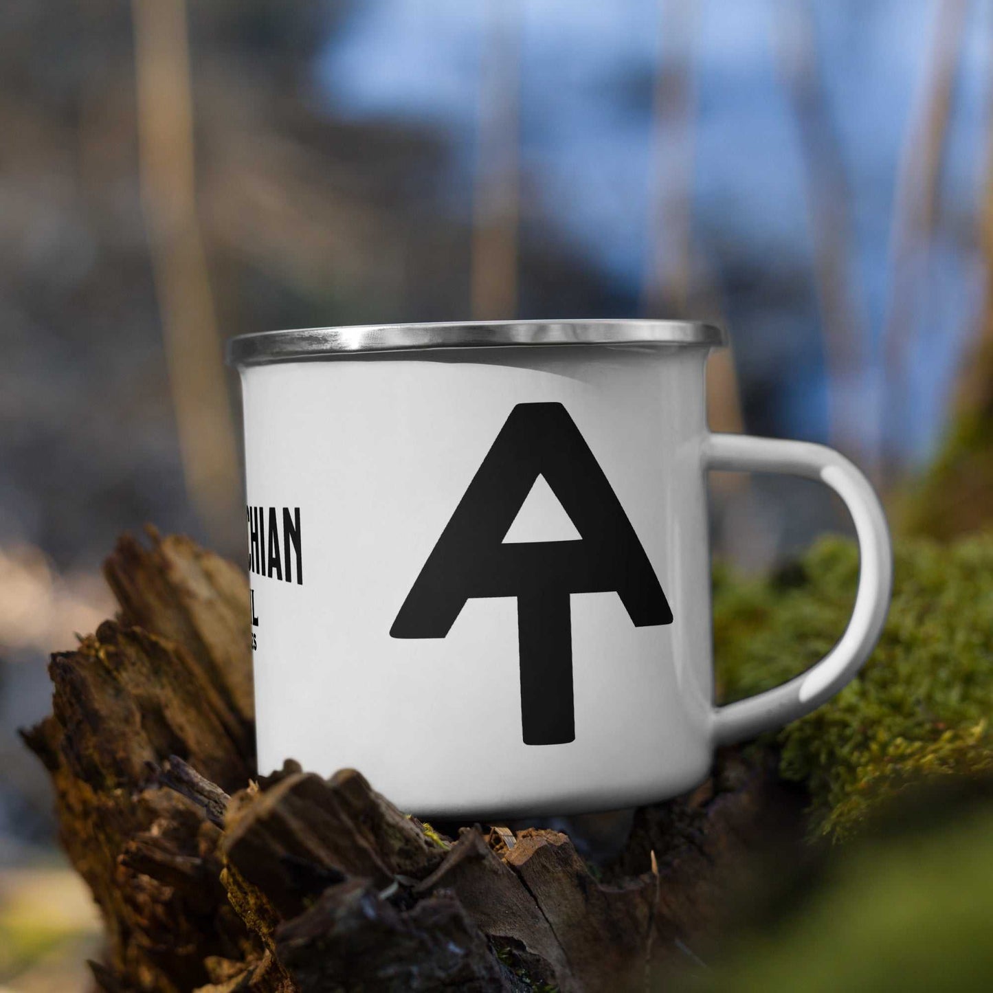 Appalachian Trail Durable Enamel Camp Mug Wood Distance Sign - MENLL