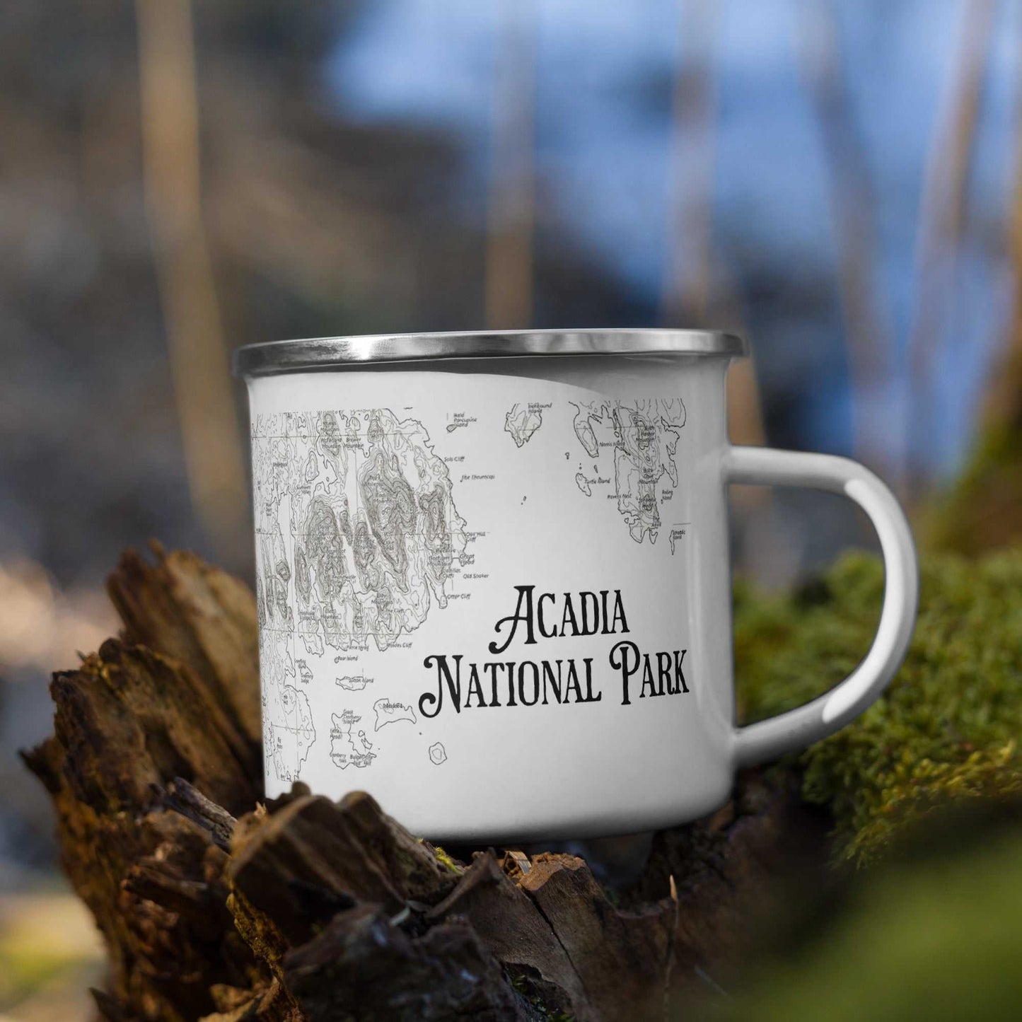 Acadia National Park Topographic Camp Mug - MENLL
