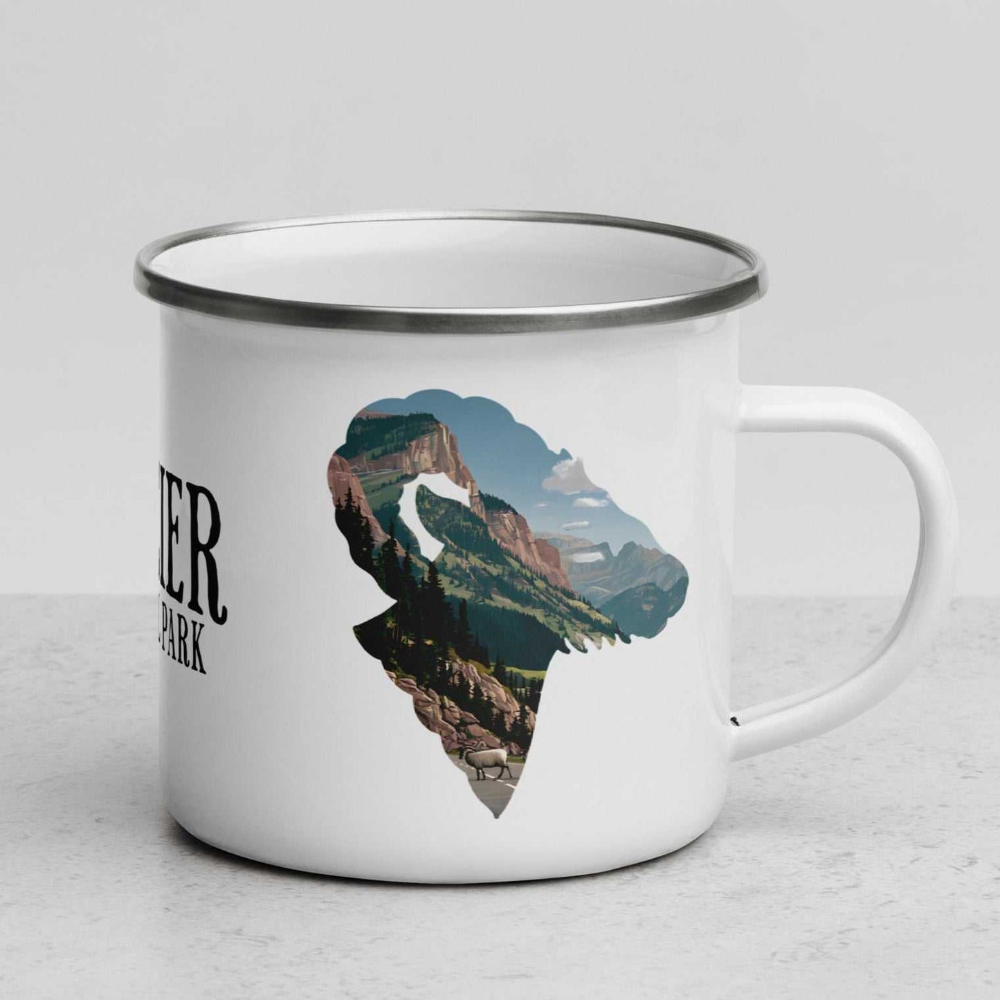 Glacier Big Horned Sheep National Park Camp Mug - MENLL