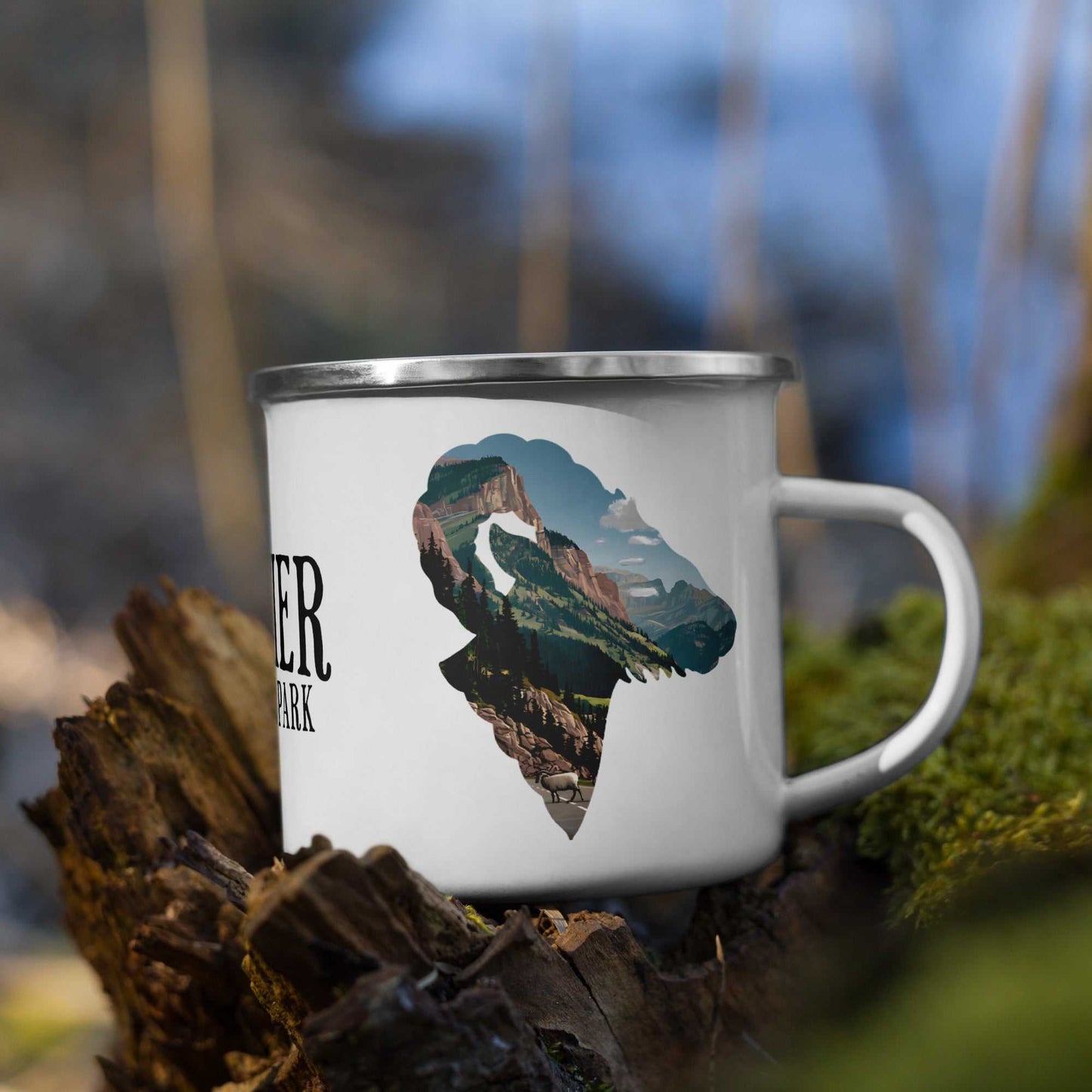 Glacier Big Horned Sheep National Park Camp Mug - MENLL