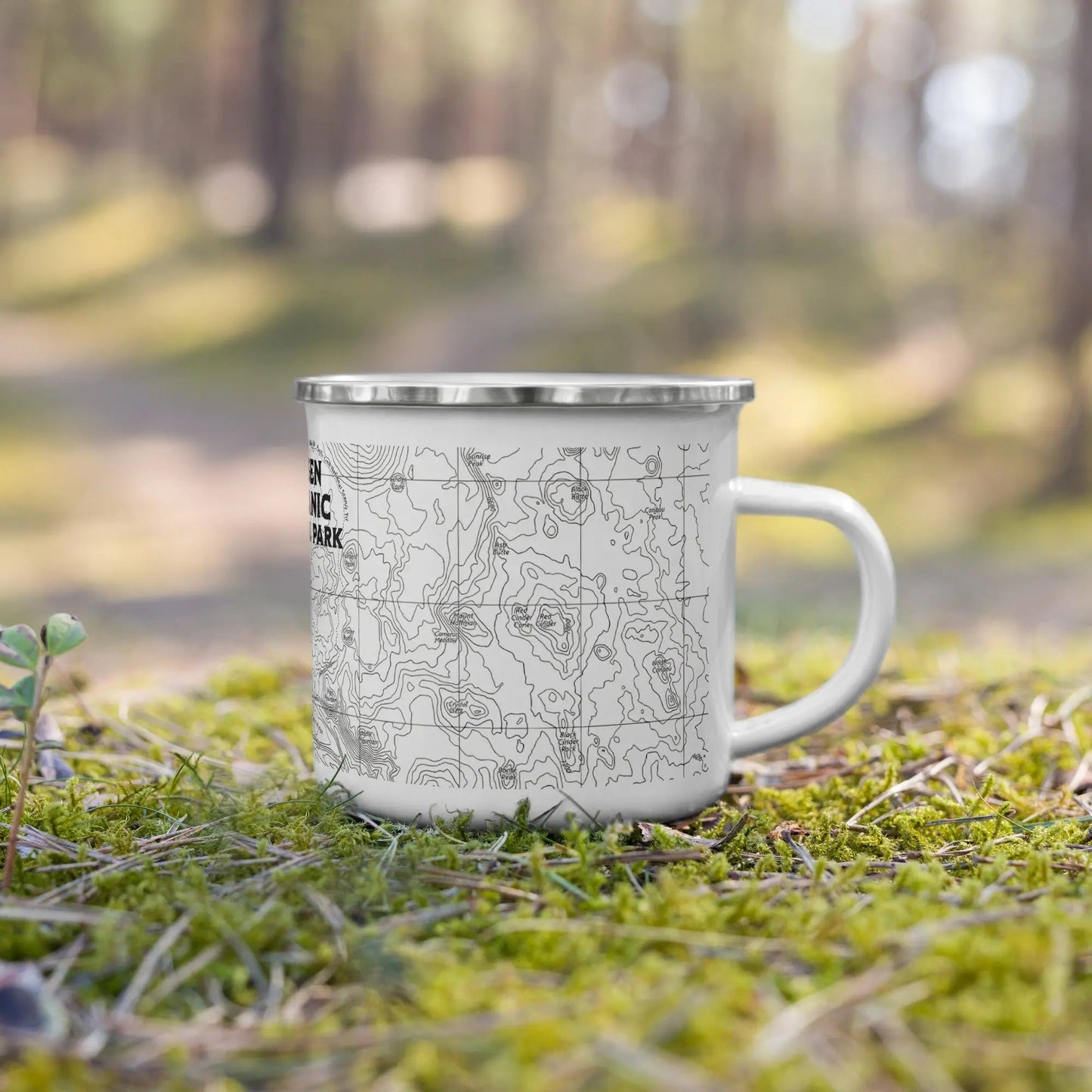 Park Service Apparel Lassen Volcanic Gift Camp Mug Outdoor Adventure Topographic Enamel by Park Service Apparel