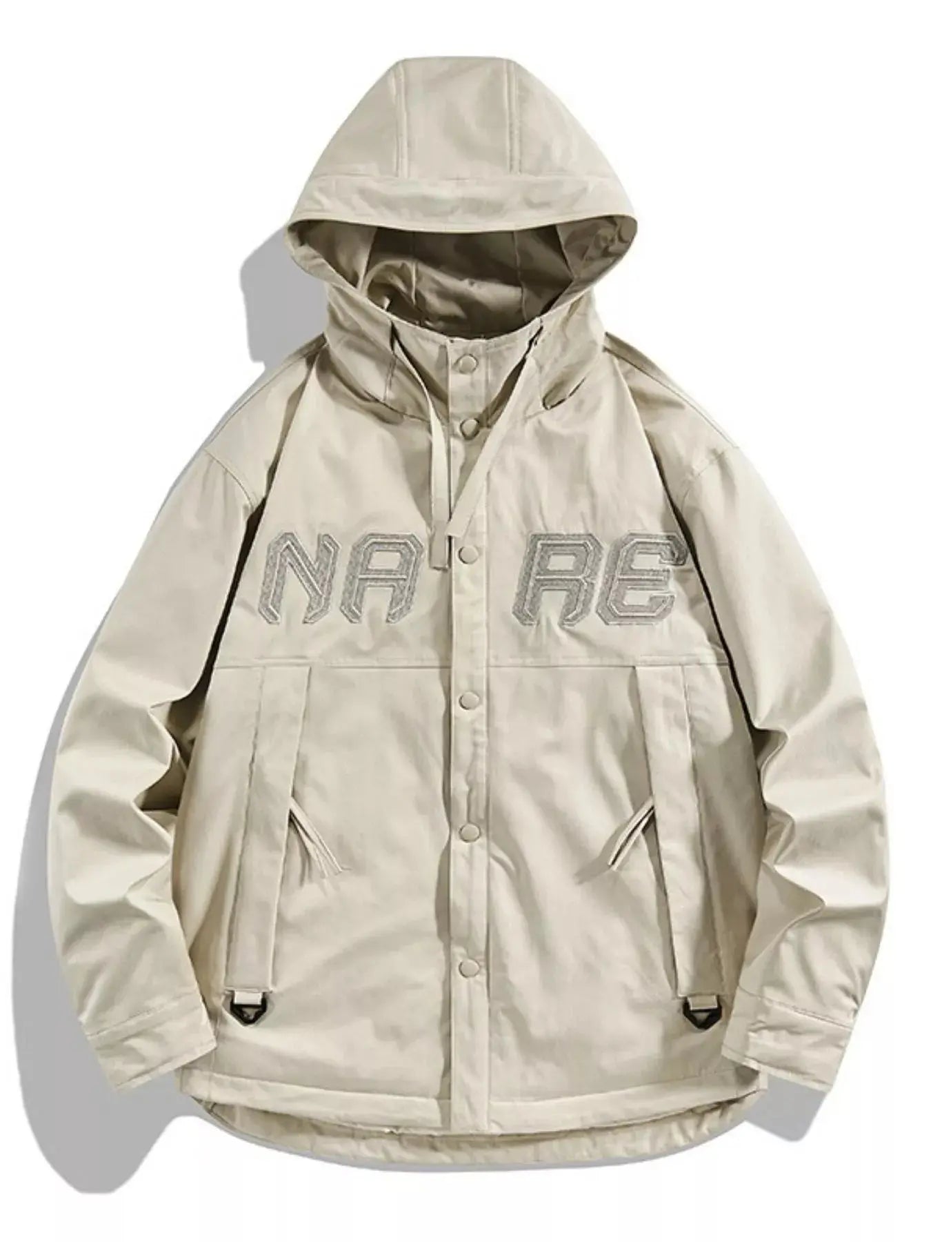 Trendsi Plus Size Jacket Men's Snap-Down Hooded Long Sleeve UnyieldingMan Jacket by Trendsi