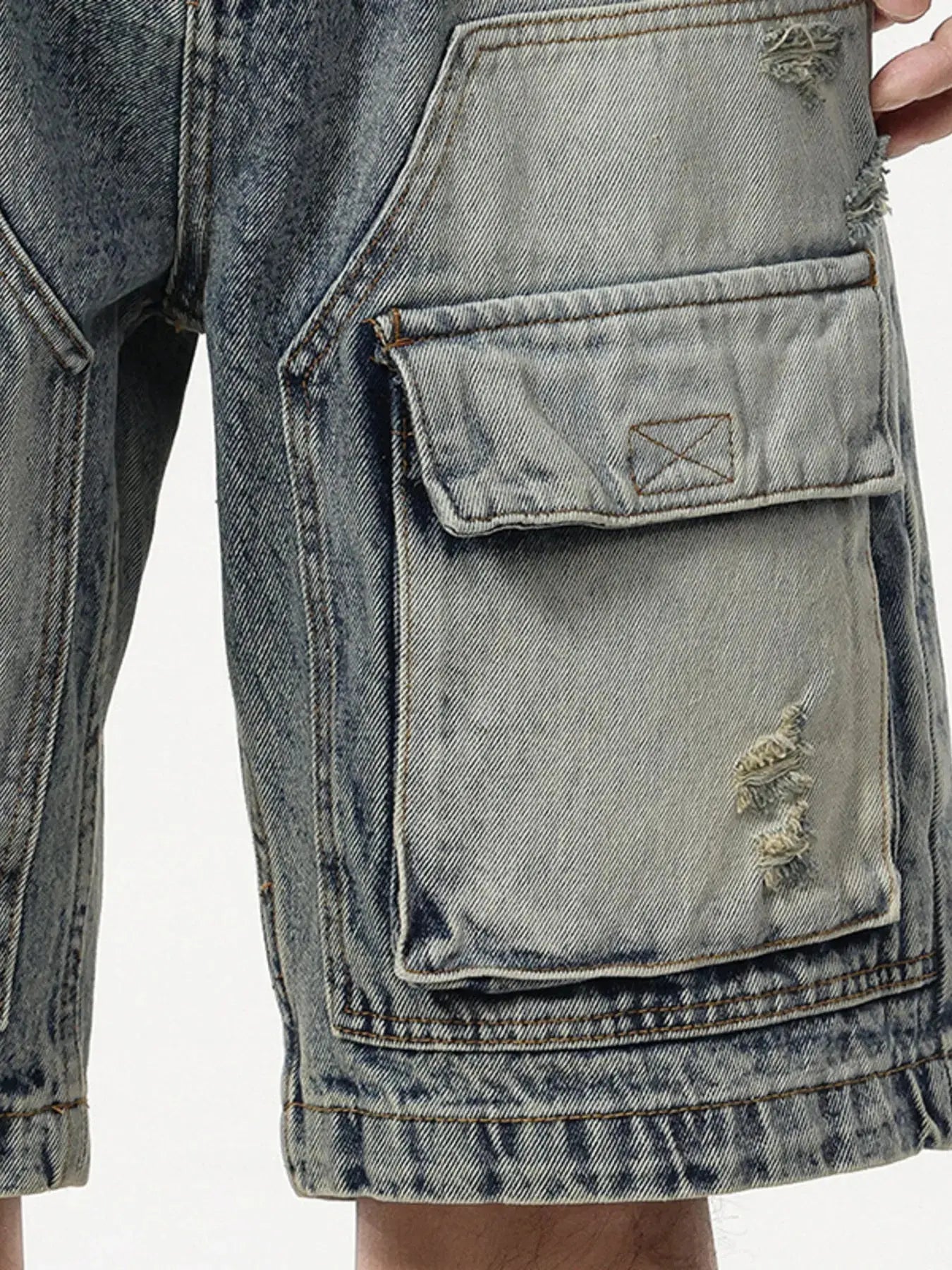 Trendsi Cargo Shorts Vintage Denim Men's Casual Shorts Summer Washed by Trendsi