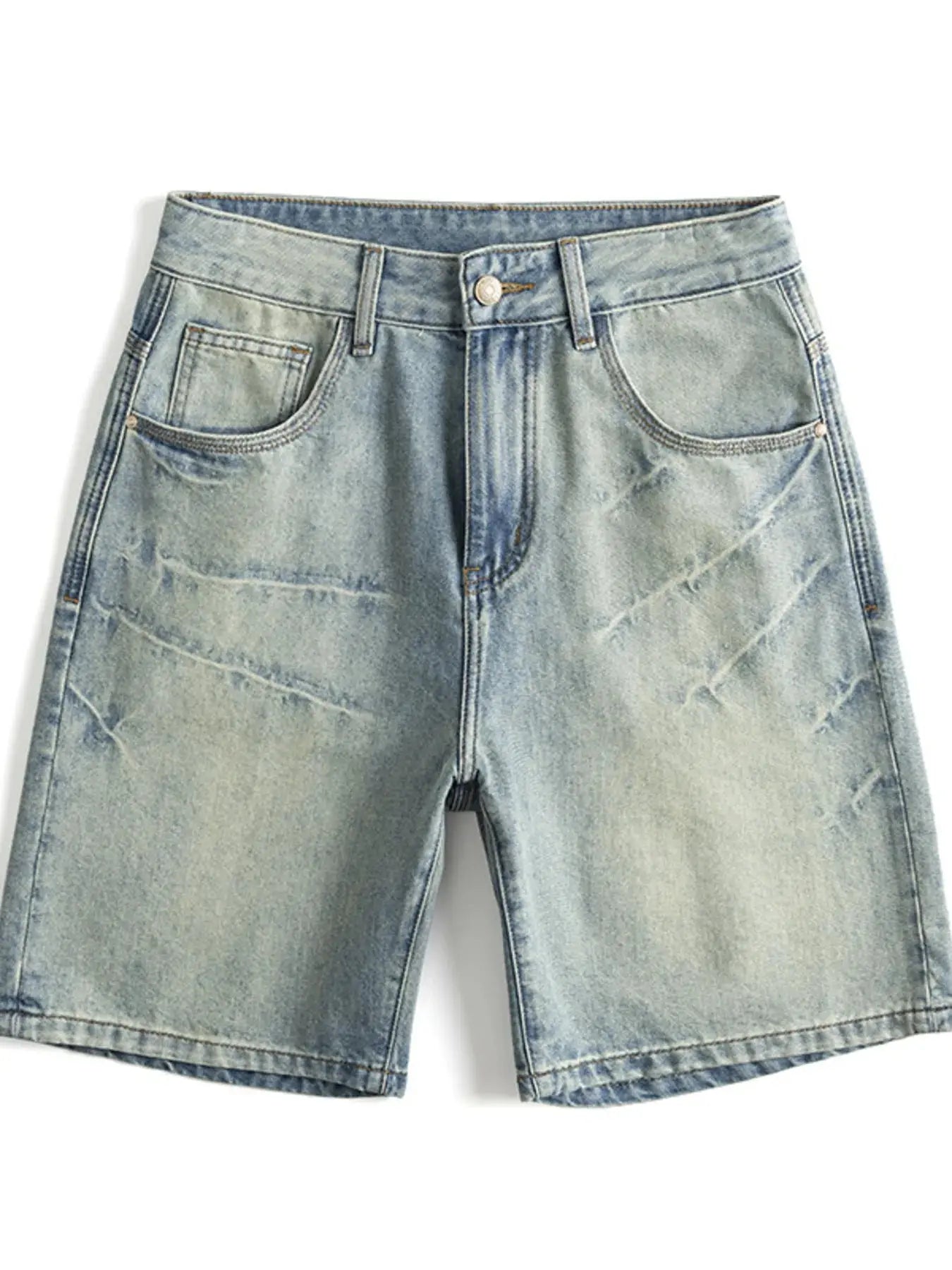 Trendsi Men's Washed Denim Shorts Casual Summer Loose Fit Shorts by Trendsi