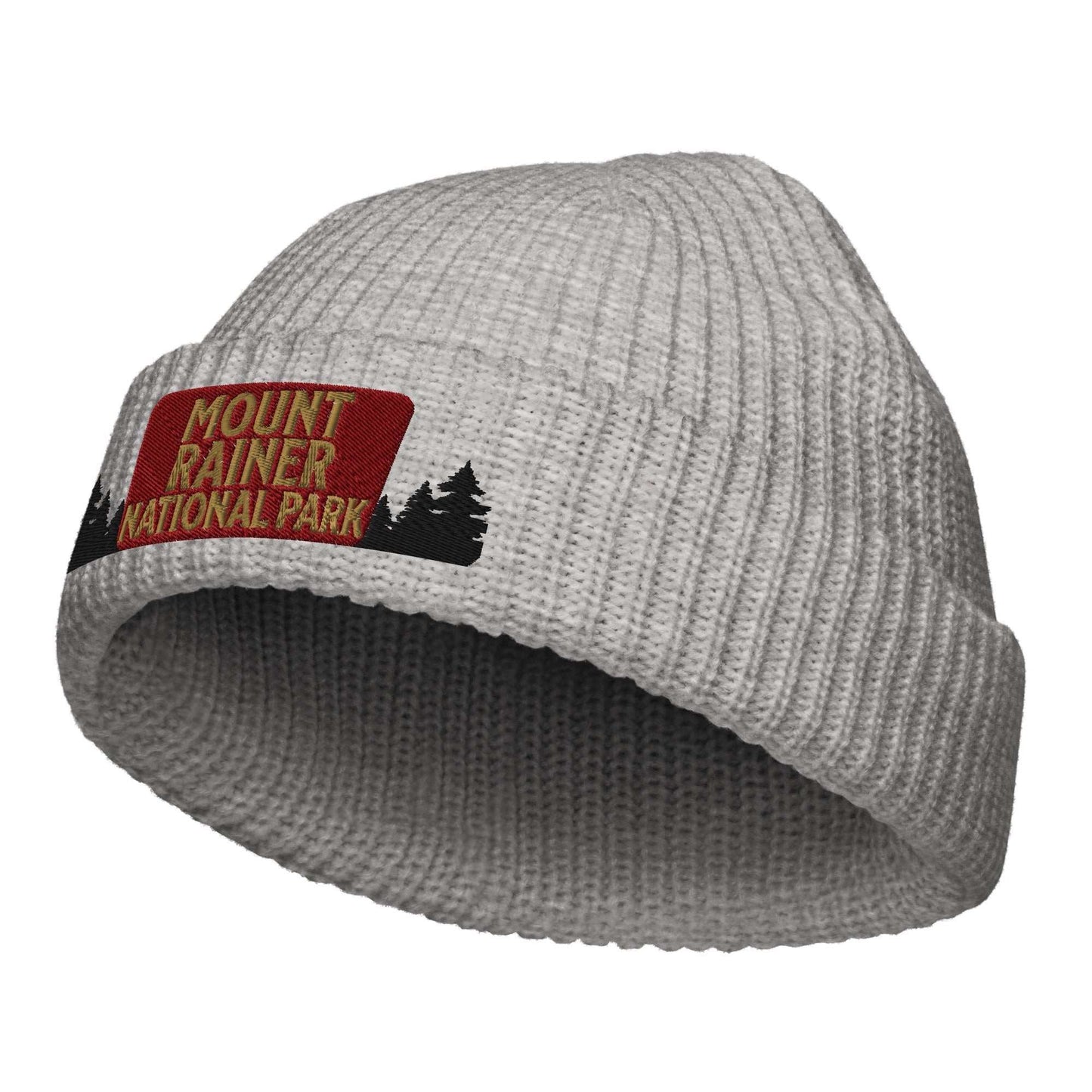 Mount Rainier National Park Sign Embroidered Beanie - MENLL