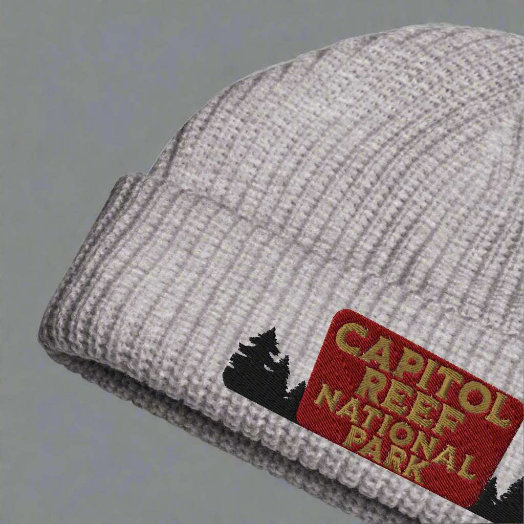 Capitol Reef National Park Sign Wharf Style Beanie - MENLL