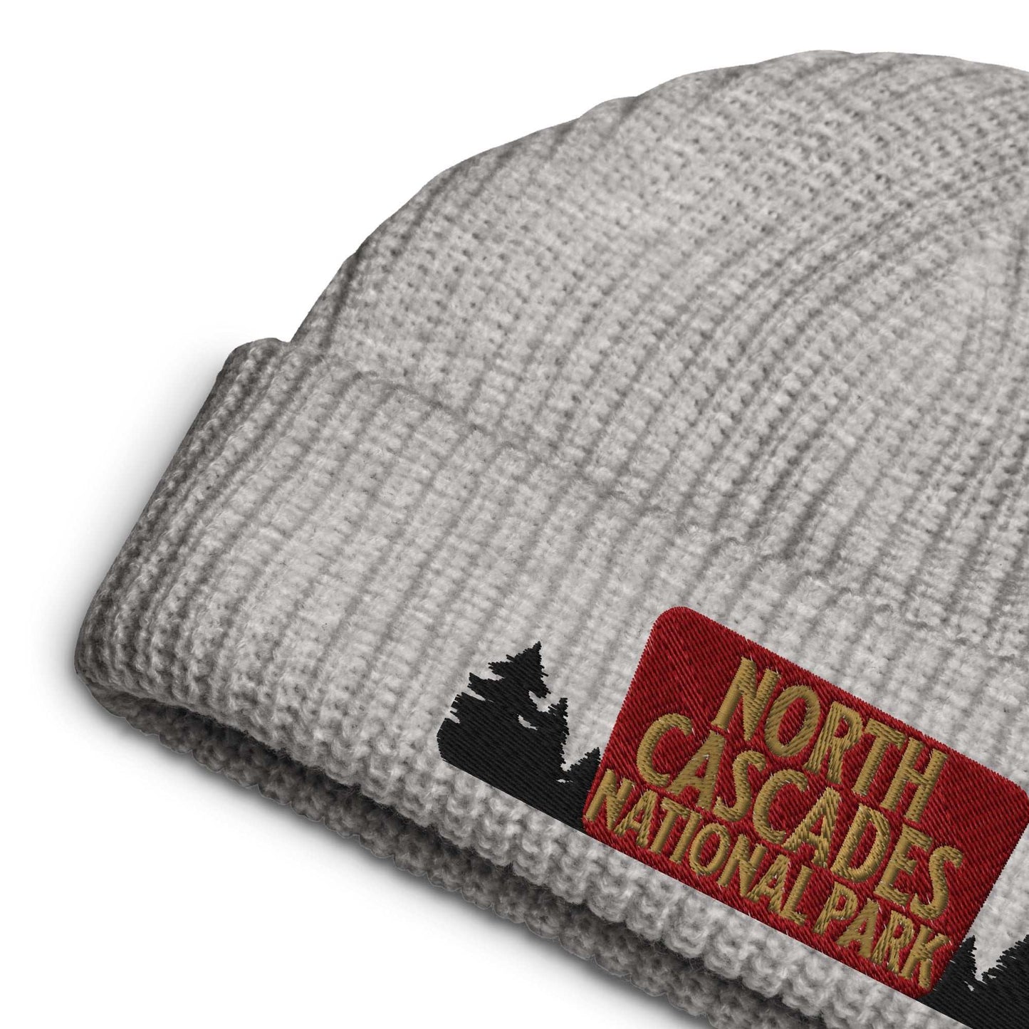 North Cascades National Park Sign Embroidered Beanie - MENLL