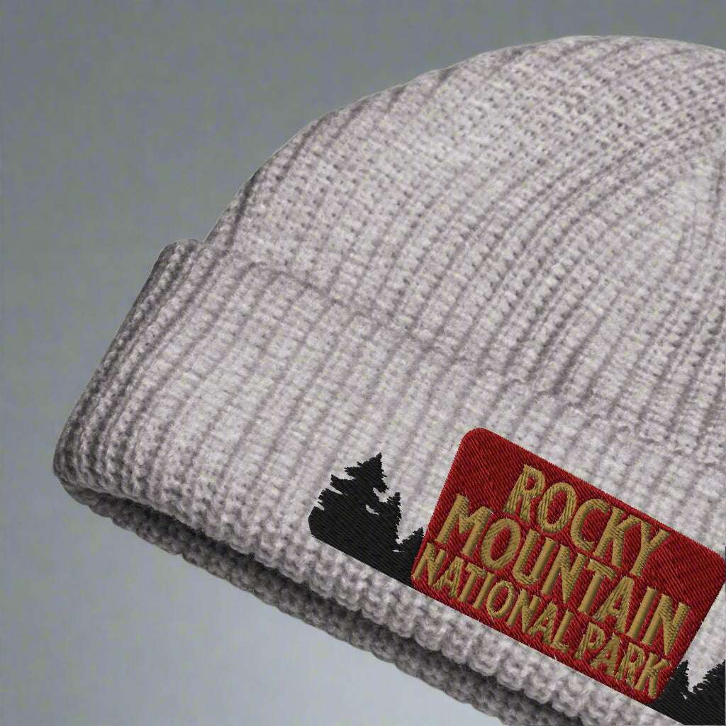 Rocky Mountain National Park Sign Embroidered Beanie - MENLL