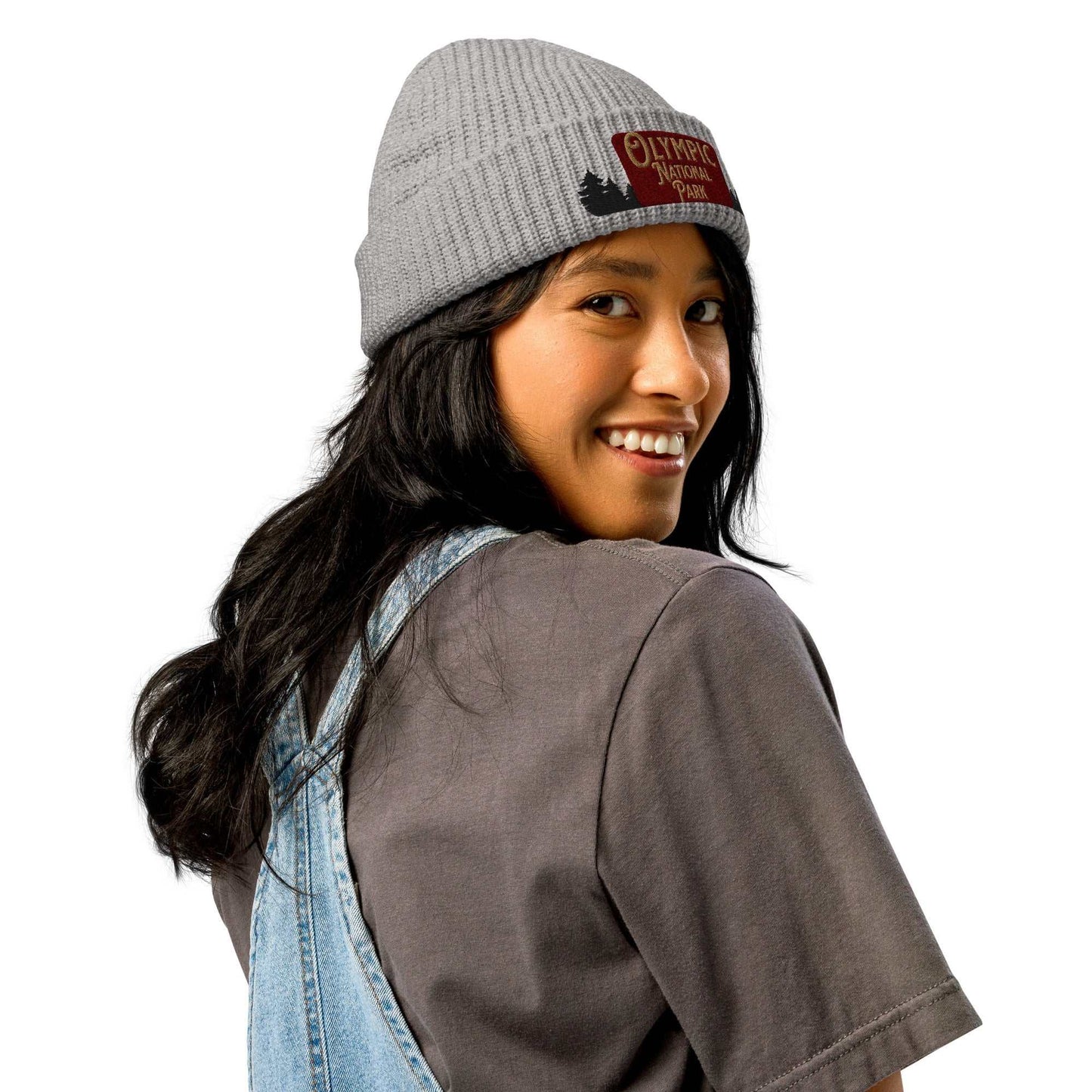 Olympic National Park Sign Embroidered Beanie Winter Hat - MENLL