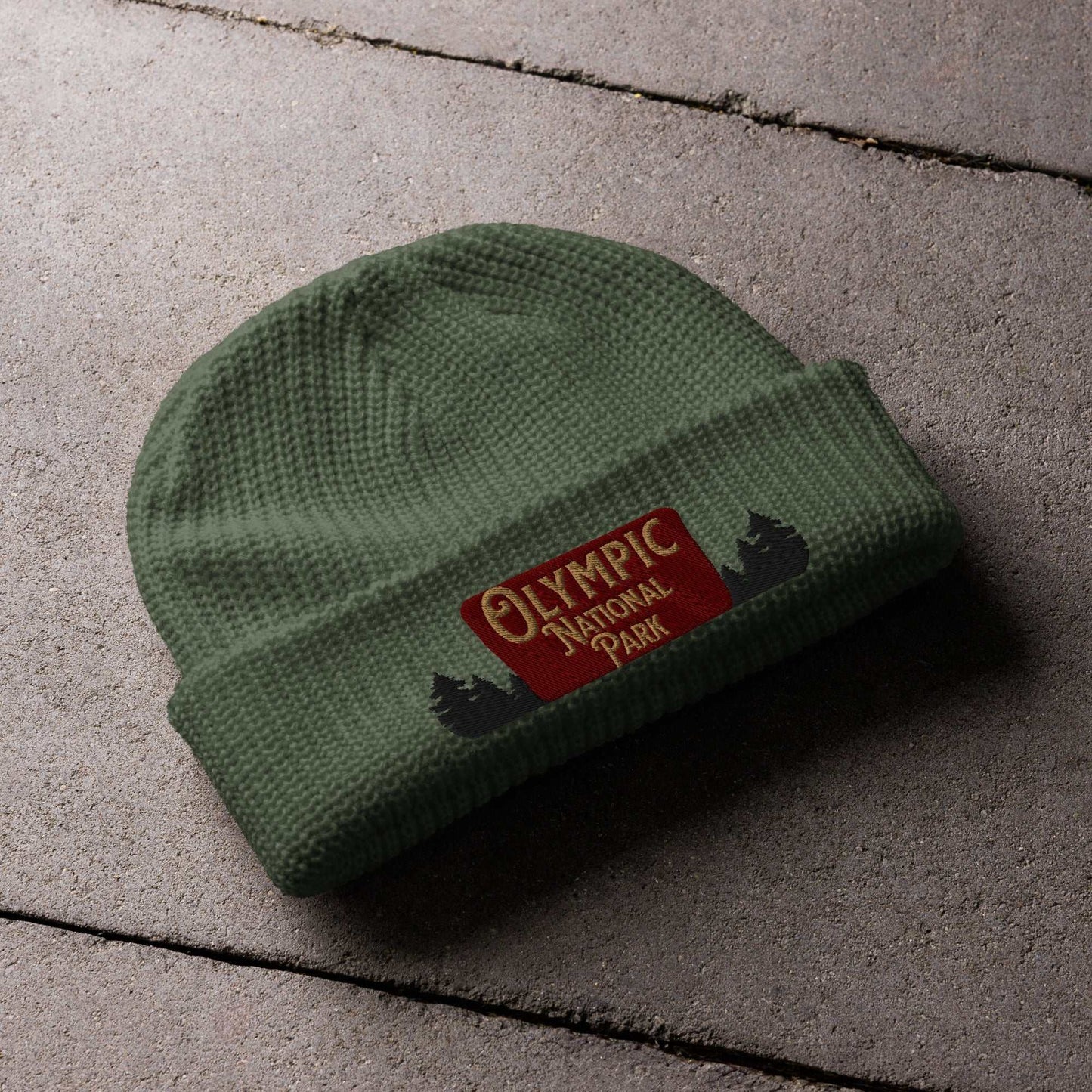 Olympic National Park Sign Embroidered Beanie Winter Hat - MENLL