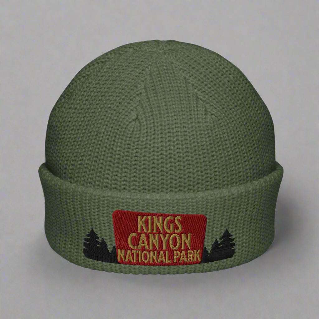 Kings Canyon National Park Sign Embroidered Beanie - MENLL