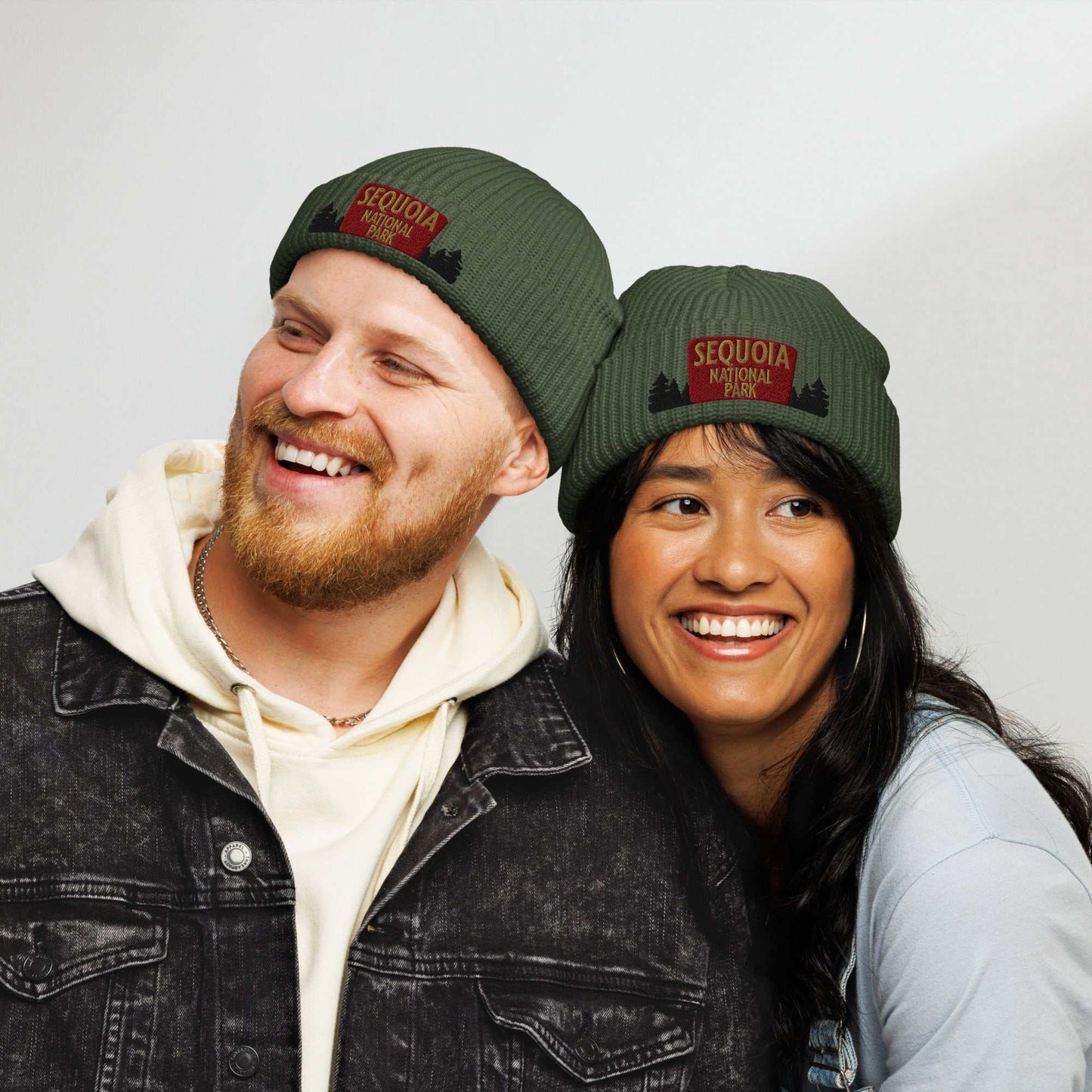 Sequoia National Park Sign Embroidered Beanie - MENLL