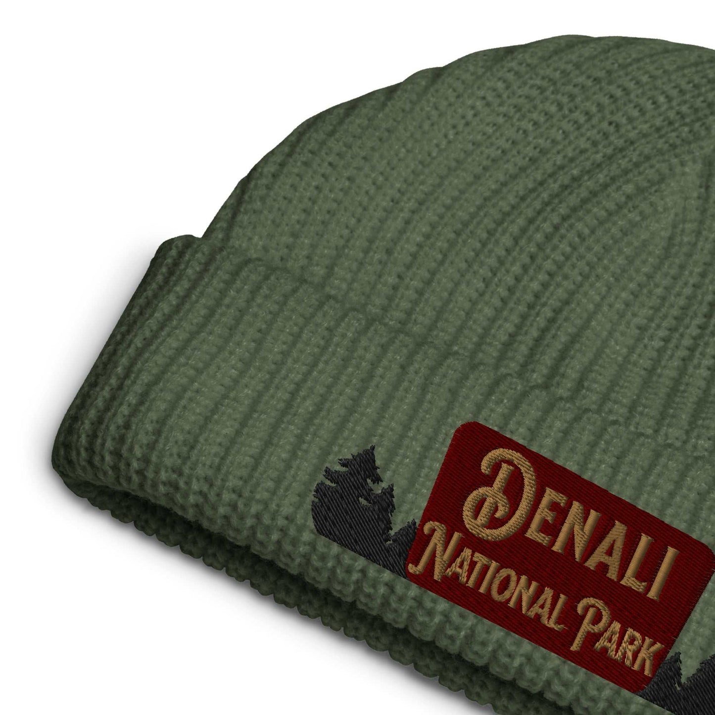 Denali National Park Sign Embroidered Beanie - MENLL