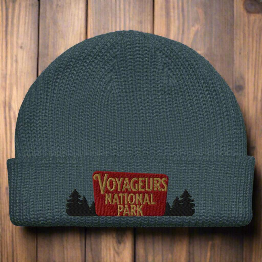 Voyageurs National Park Sign Embroidered Beanie - MENLL