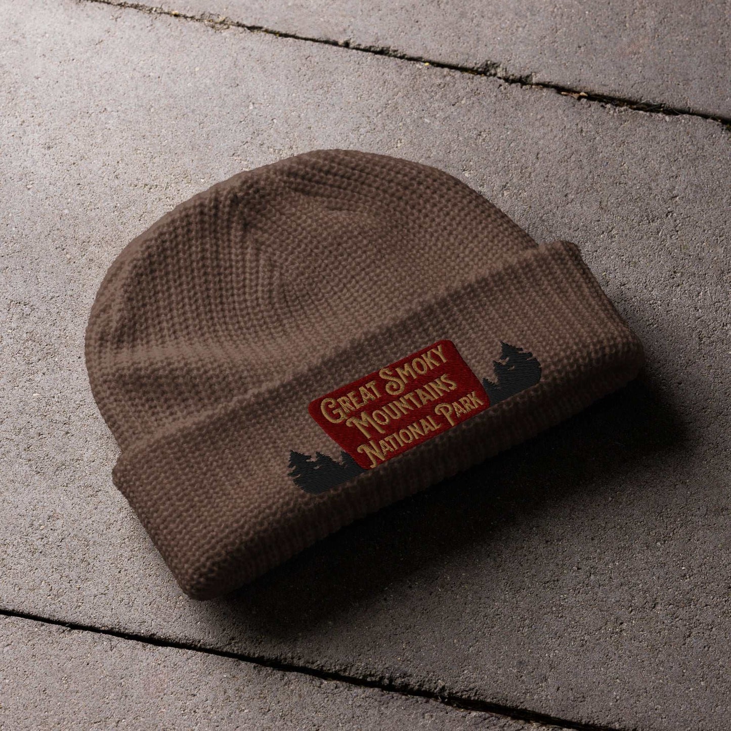 Great Smoky Mountains Embroidered National Park Sign Beanie - MENLL