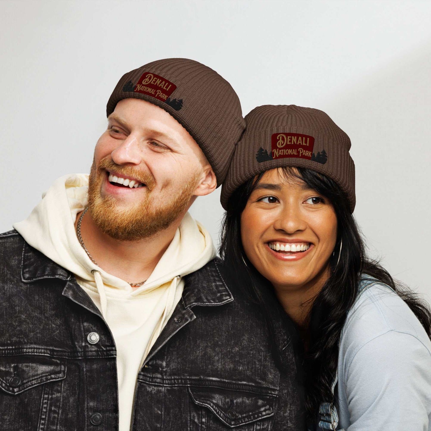 Denali National Park Sign Embroidered Beanie - MENLL