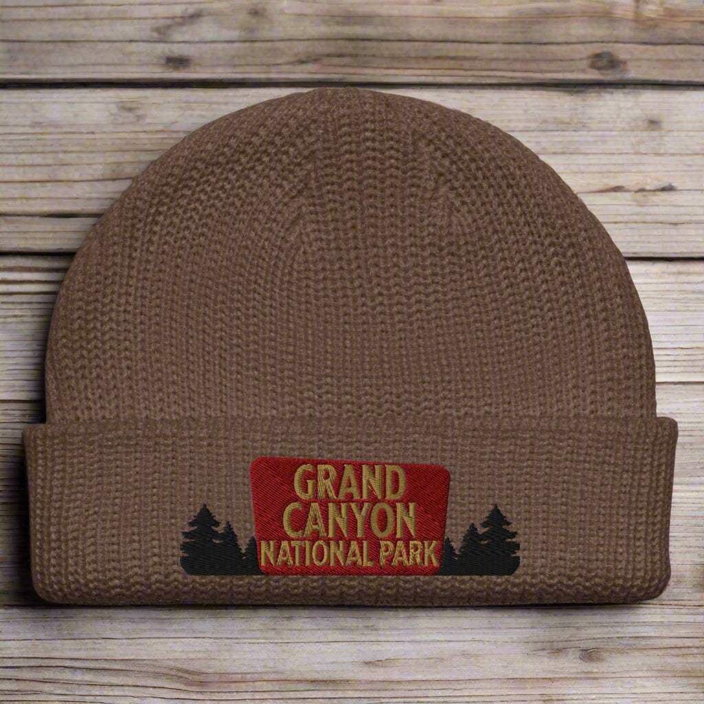 Grand Canyon National Park Sign Embroidered Beanie - MENLL