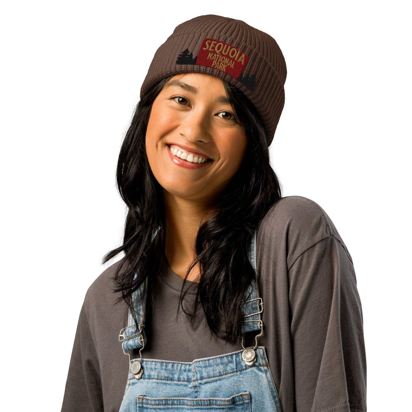 Sequoia National Park Sign Embroidered Beanie - MENLL