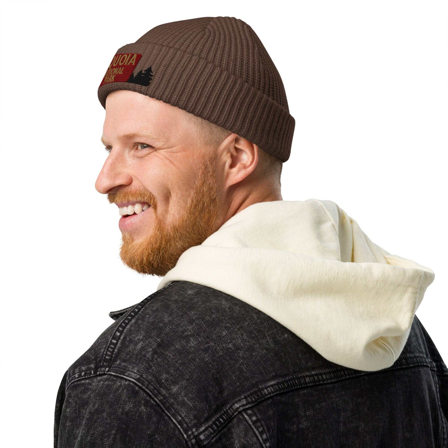 Sequoia National Park Sign Embroidered Beanie - MENLL