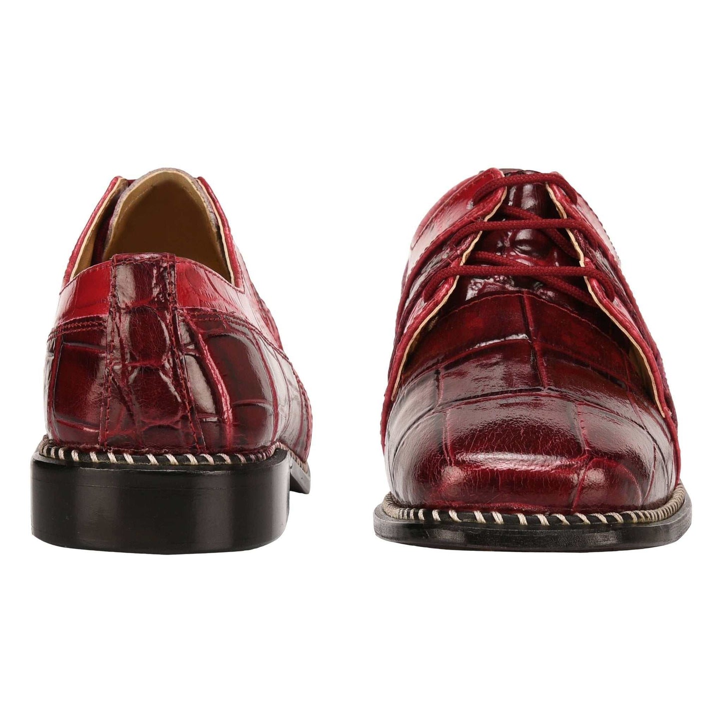 Fluky Leather Oxford Style Dress Shoes - MENLL