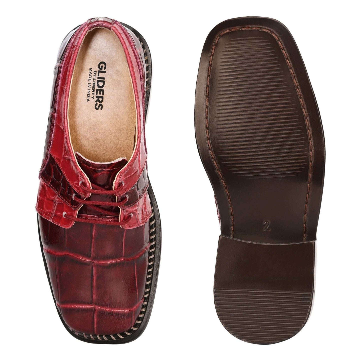 Fluky Leather Oxford Style Dress Shoes - MENLL