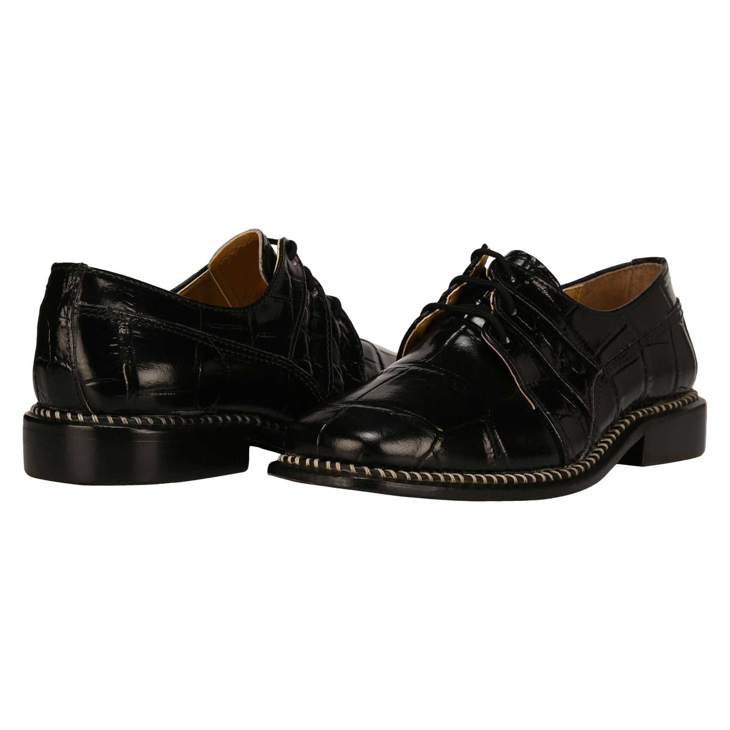 Fluky Leather Oxford Style Dress Shoes - MENLL