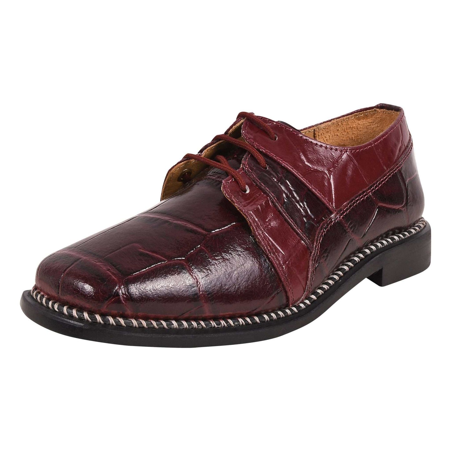 Fluky Leather Oxford Style Dress Shoes - MENLL