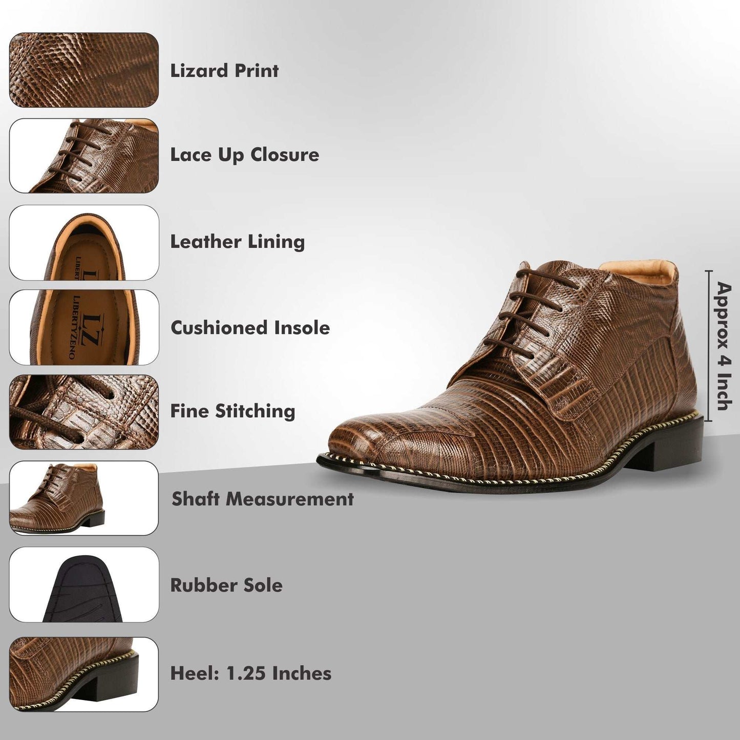 Foxx Leather Lace-Up Boots - MENLL