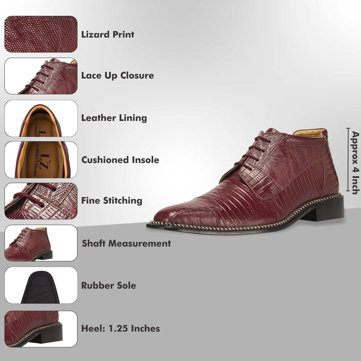 Foxx Leather Lace-Up Boots - MENLL