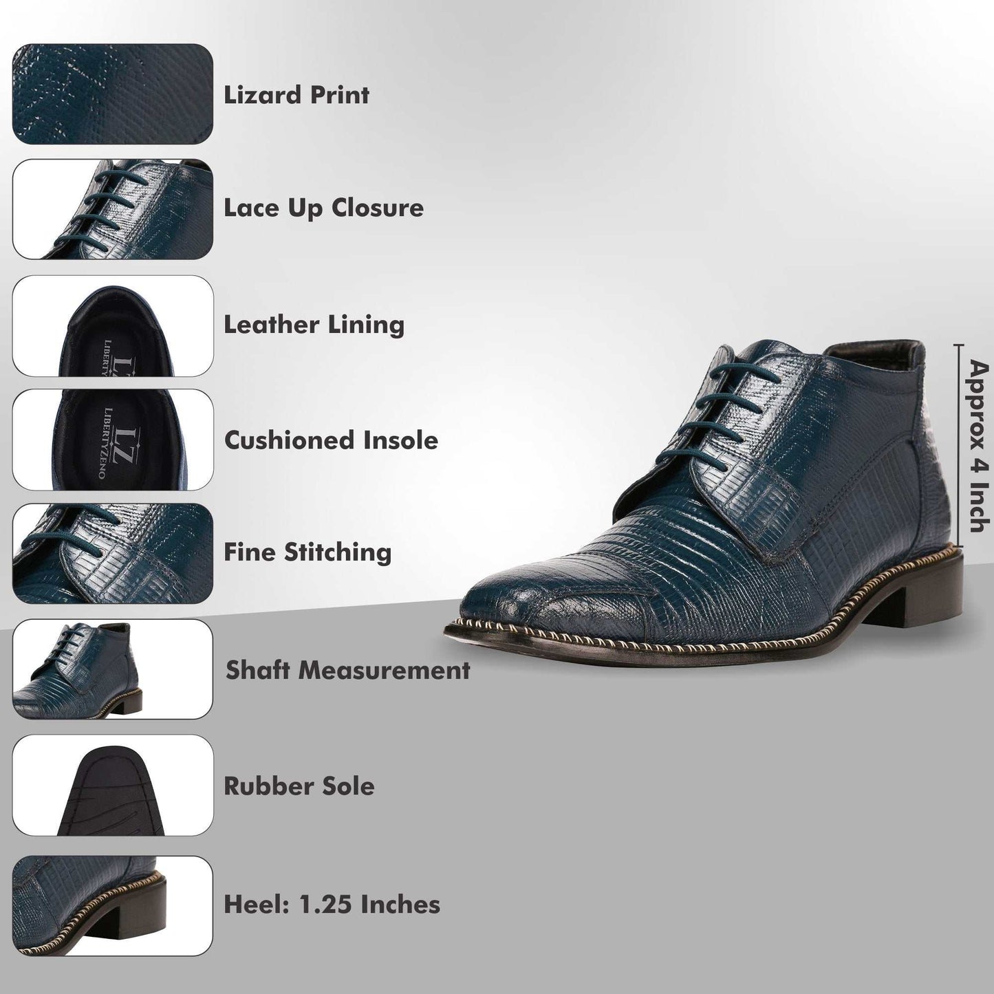 Foxx Leather Lace-Up Boots - MENLL