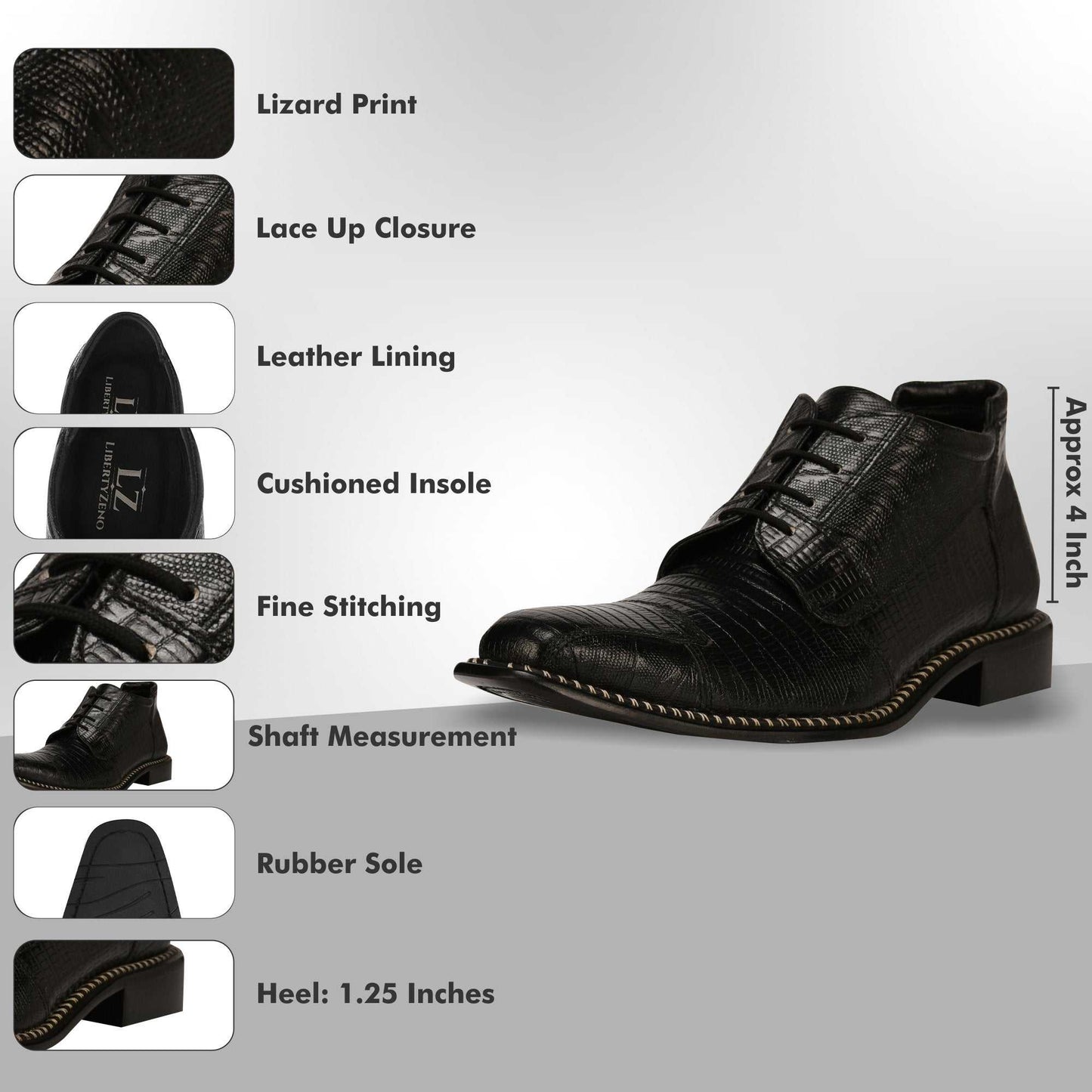 Foxx Leather Lace-Up Boots - MENLL