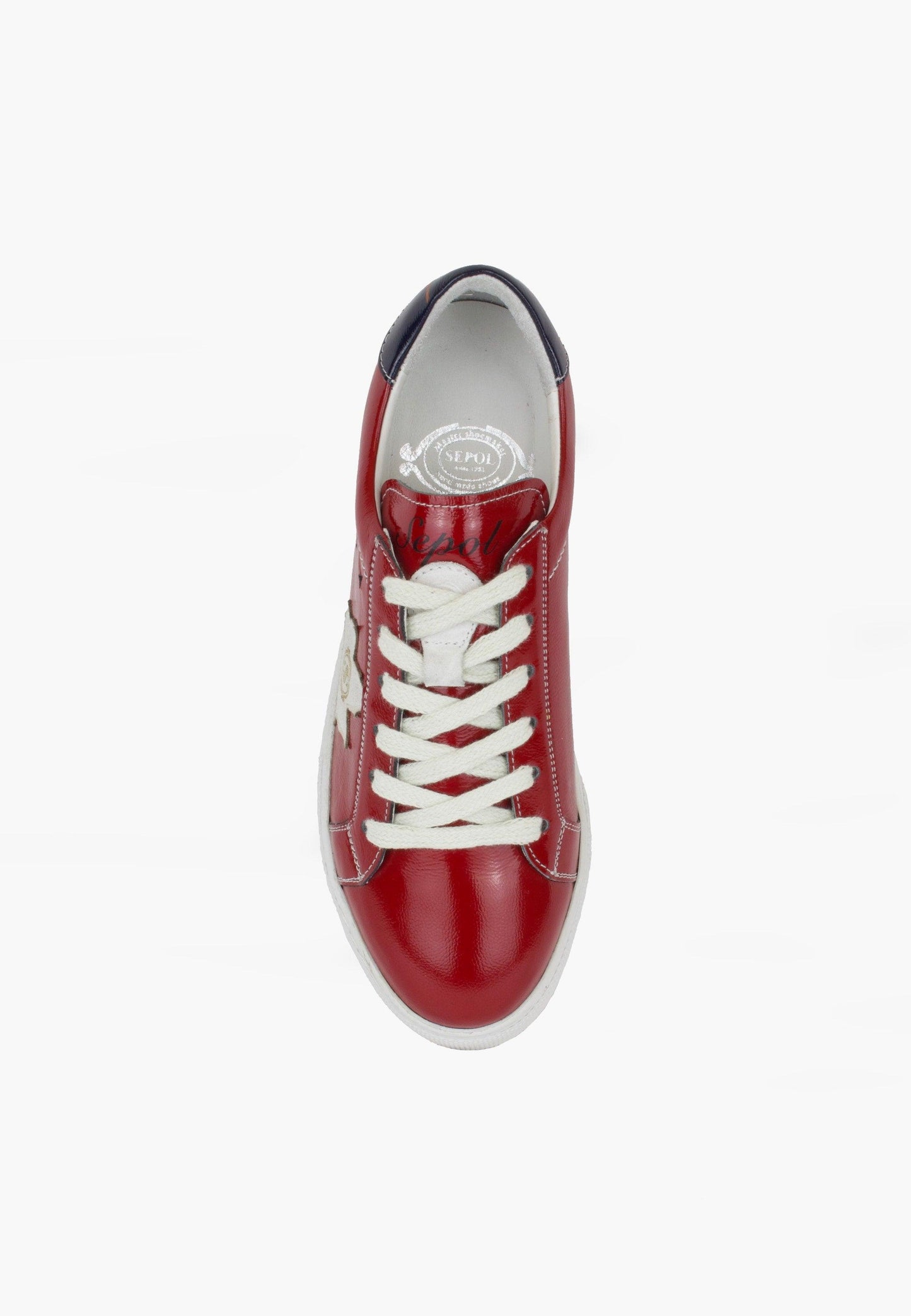 Sepol Women's Fresh Leather Sneaker Red