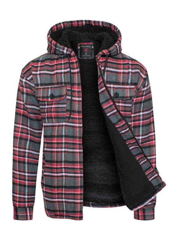 Men's Flannel Sherpa Lining Jacket - MENLL