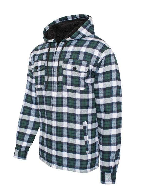 Men's Flannel Sherpa Lining Jacket - MENLL