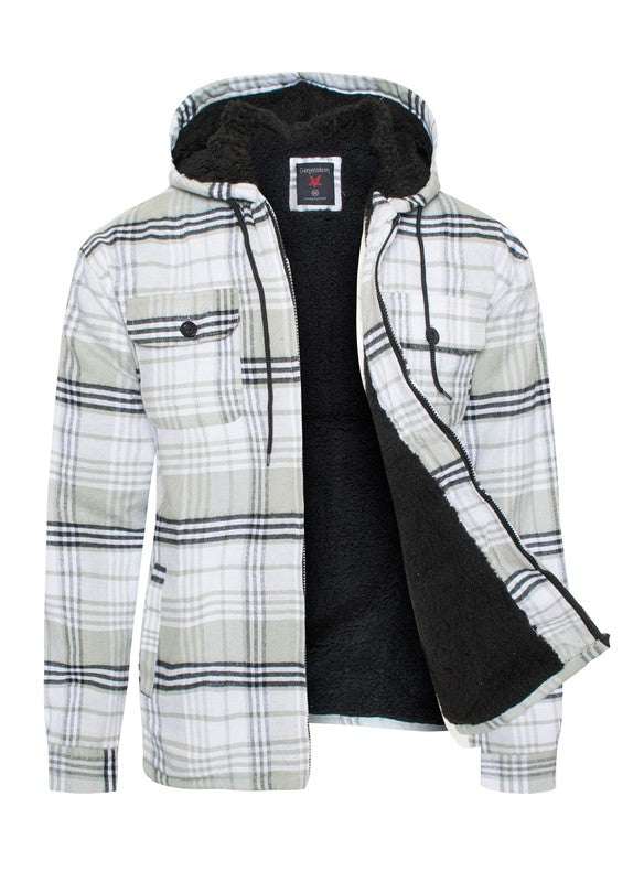 Men's Flannel Sherpa Lining Jacket - MENLL