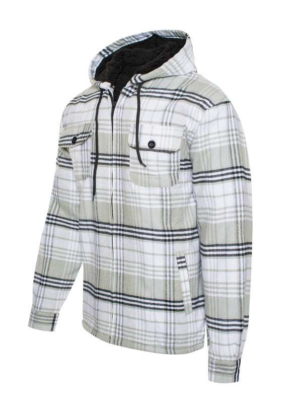 Men's Flannel Sherpa Lining Jacket - MENLL