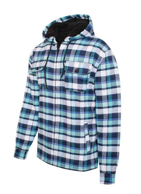 Men's Flannel Sherpa Lining Jacket - MENLL