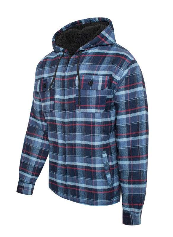 Men's Flannel Sherpa Lining Jacket - MENLL