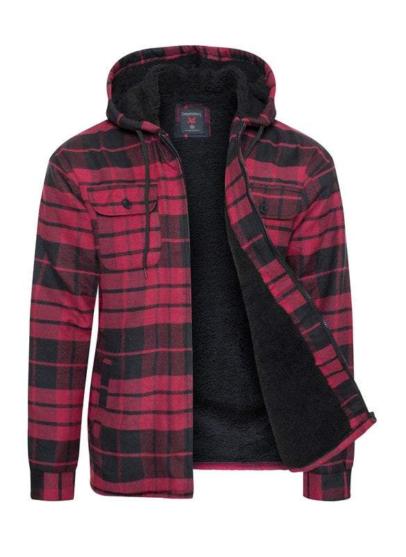 Men's Flannel Sherpa Lining Jacket - MENLL