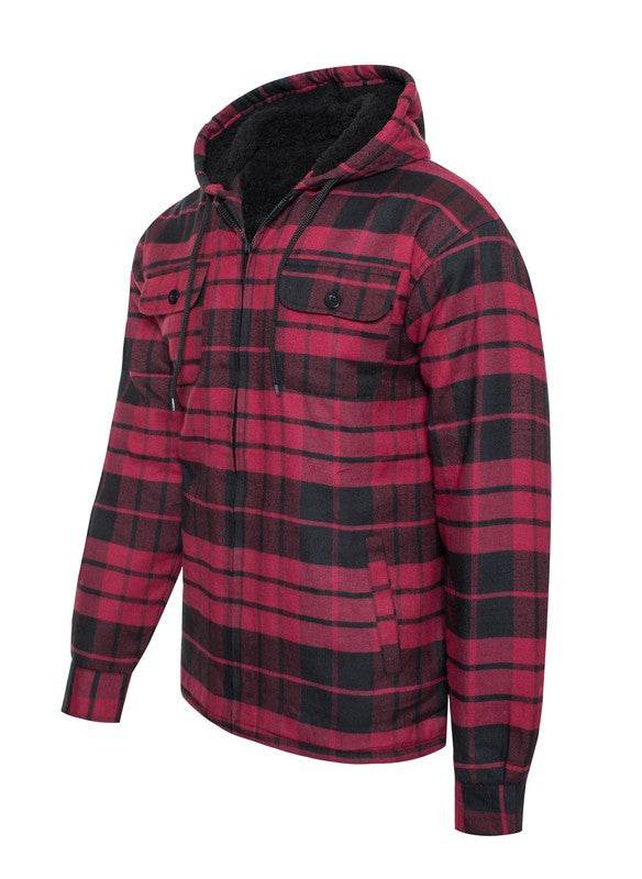 Men's Flannel Sherpa Lining Jacket - MENLL