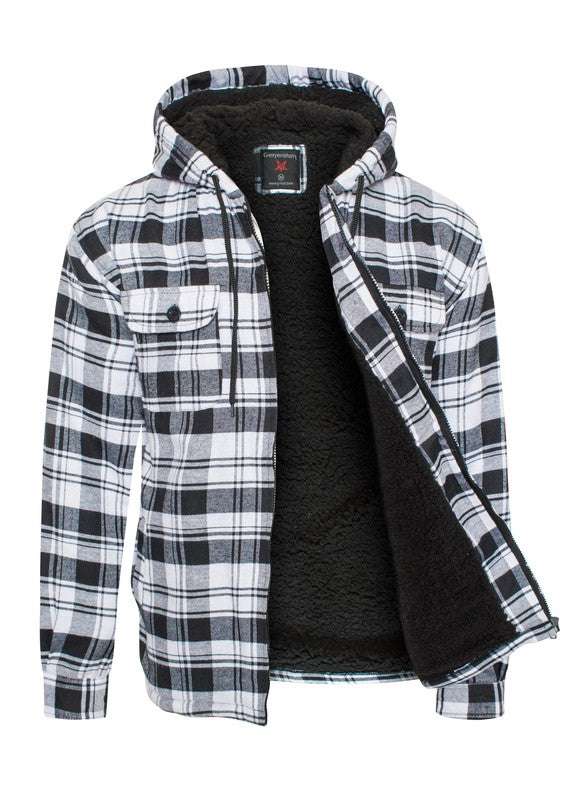 Men's Flannel Sherpa Lining Jacket - MENLL