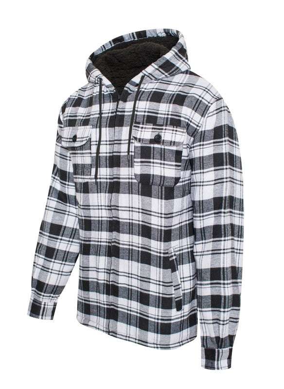 Men's Flannel Sherpa Lining Jacket - MENLL